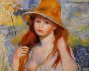 皮埃尔奥古斯特雷诺阿 - Young Woman in a Straw Hat